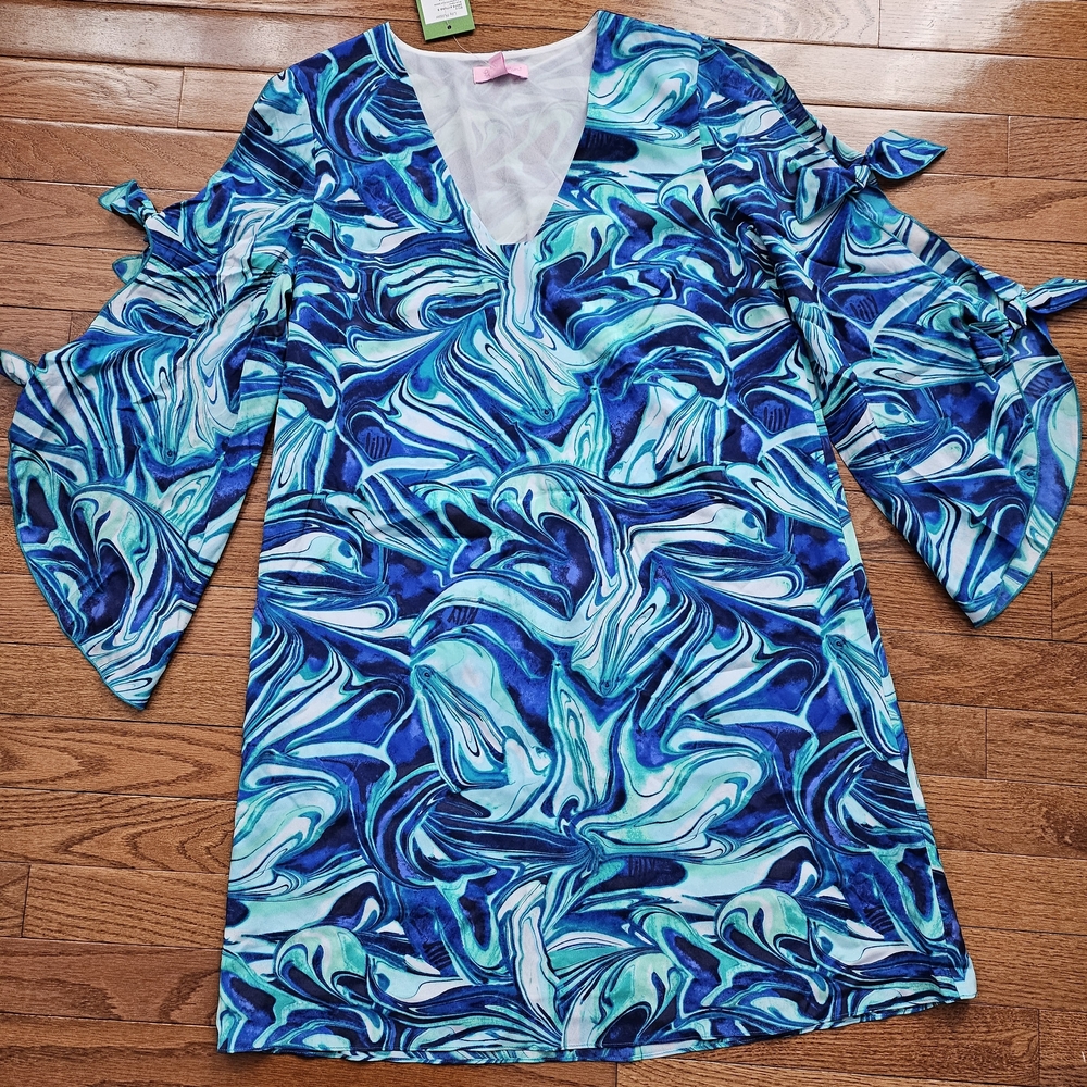 Lilly Pulitzer Ikat Blue Silk Dress
